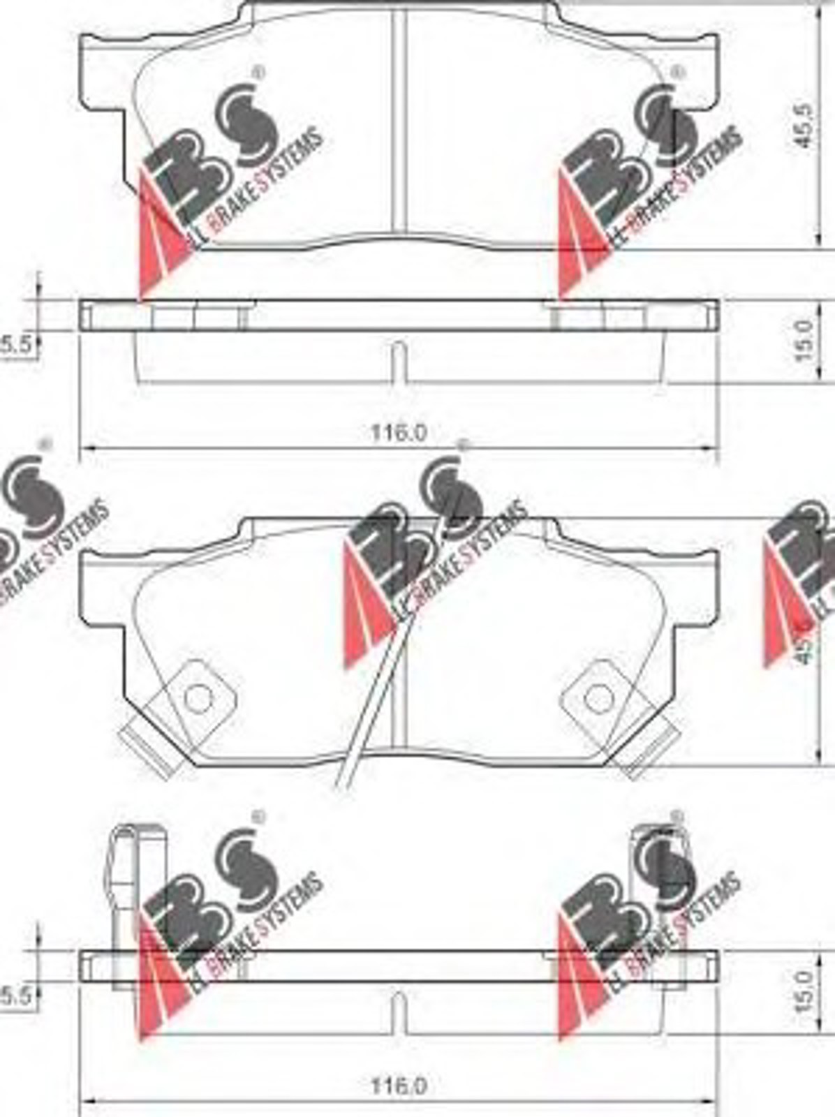 Колодки тормозные дисковые A.B.S. 36167