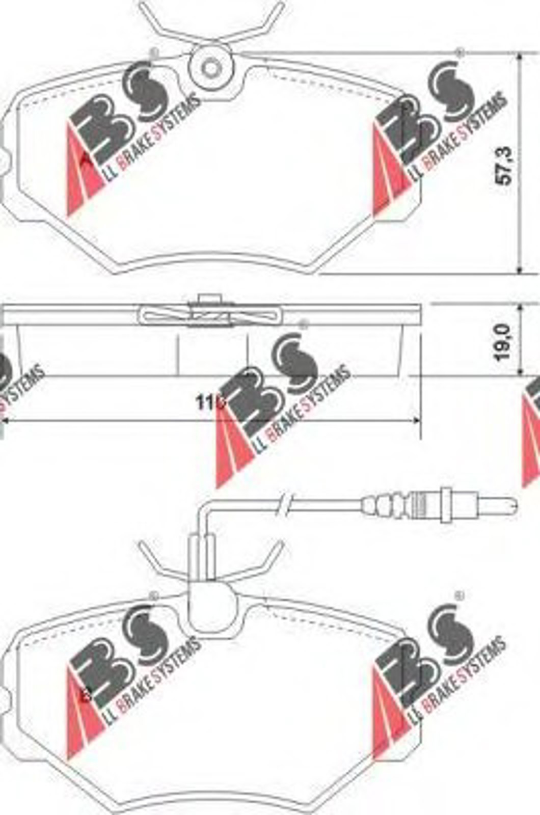 Комплект тормозных колодок дисковый тормоз A.B.S. 37003
