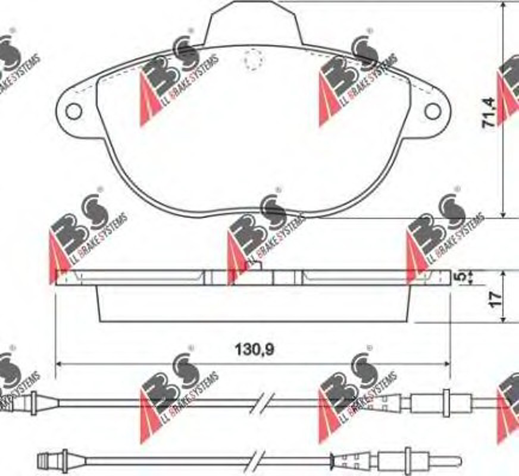 Комплект тормозных колодок дисковый тормоз A.B.S. 37114