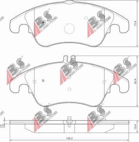 Тормозные колодки A.B.S. 37586
