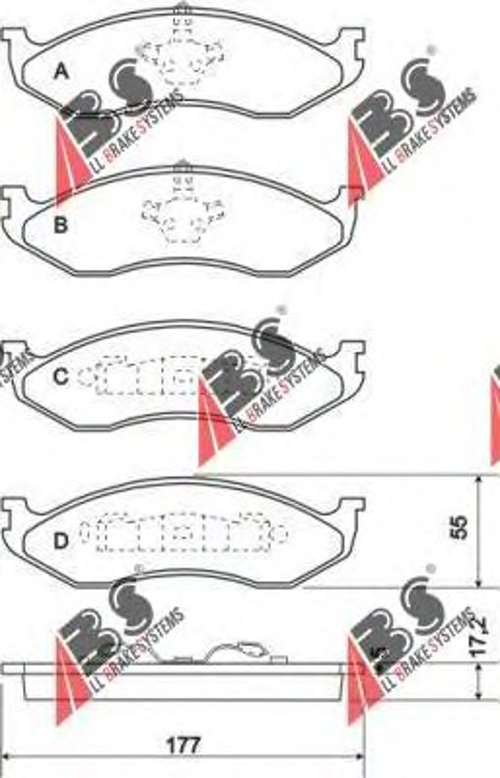 Колодки тормозные дисковые A.B.S. 38477