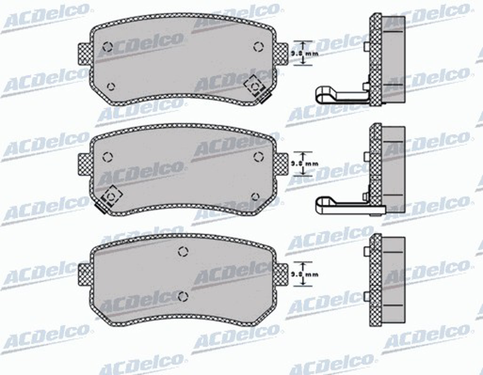 AC847881D AC DELCO Комплект тормозных колодок, дисковый тормоз