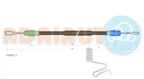 Ad13.0271.1 трос ручника задний правый 995mm ADRIAUTO 13.0271.1