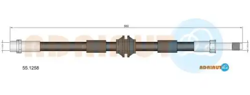 55.1258 шланг тормозной передний левый/правый l560 ADRIAUTO 55.1258