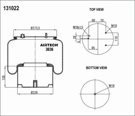 Поршень двигателя AIRTECH 3836K