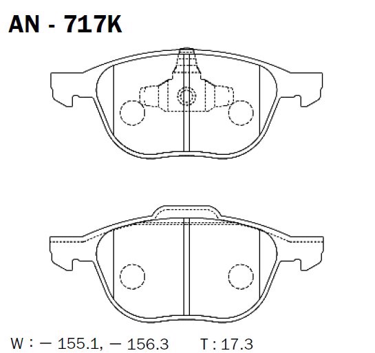 AN-717K AKEBONO Колодки тормозные дисковые