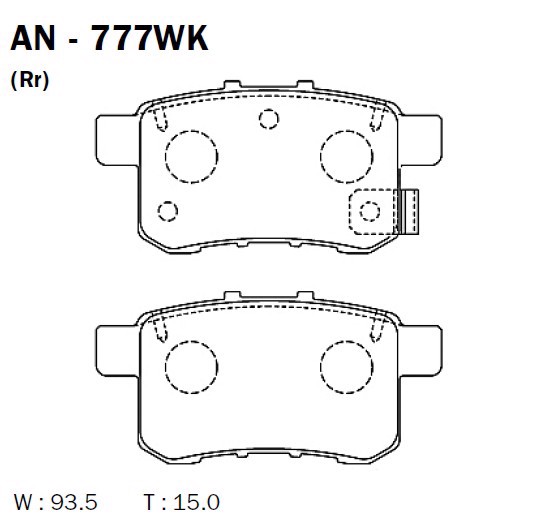 AN-777WK AKEBONO Колодки тормозные дисковые