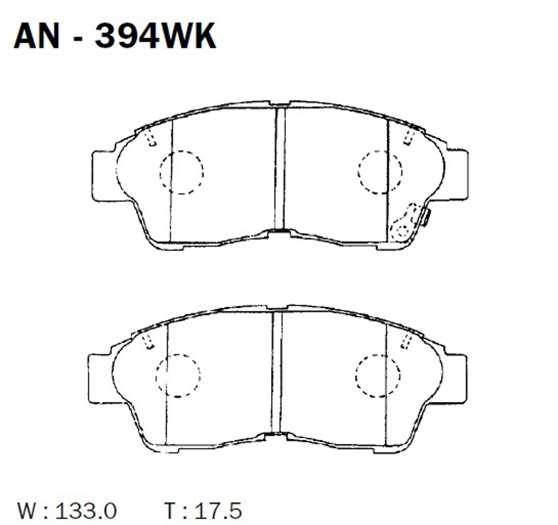 AN-394WK AKEBONO Колодки тормозные дисковые