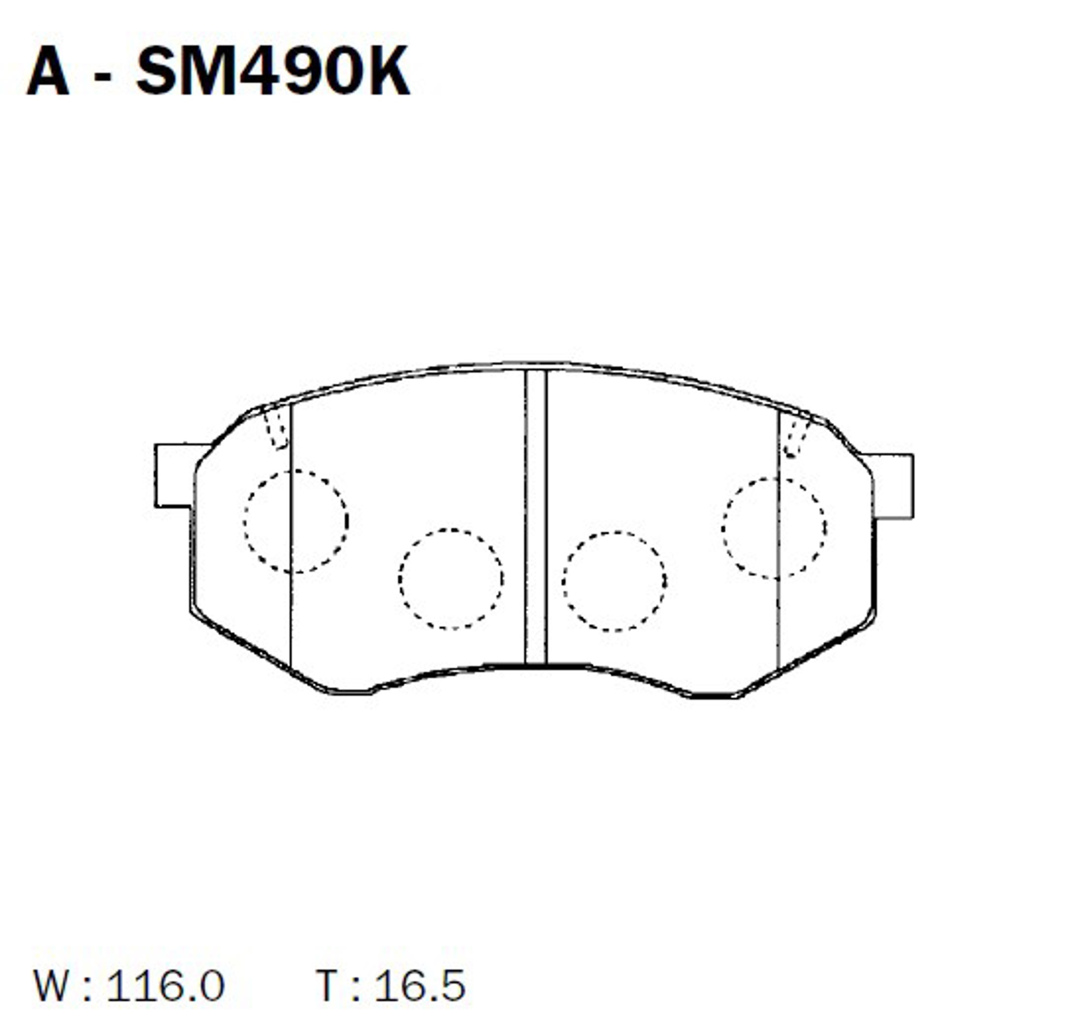 A-SM490K AKEBONO Колодки тормозные дисковые