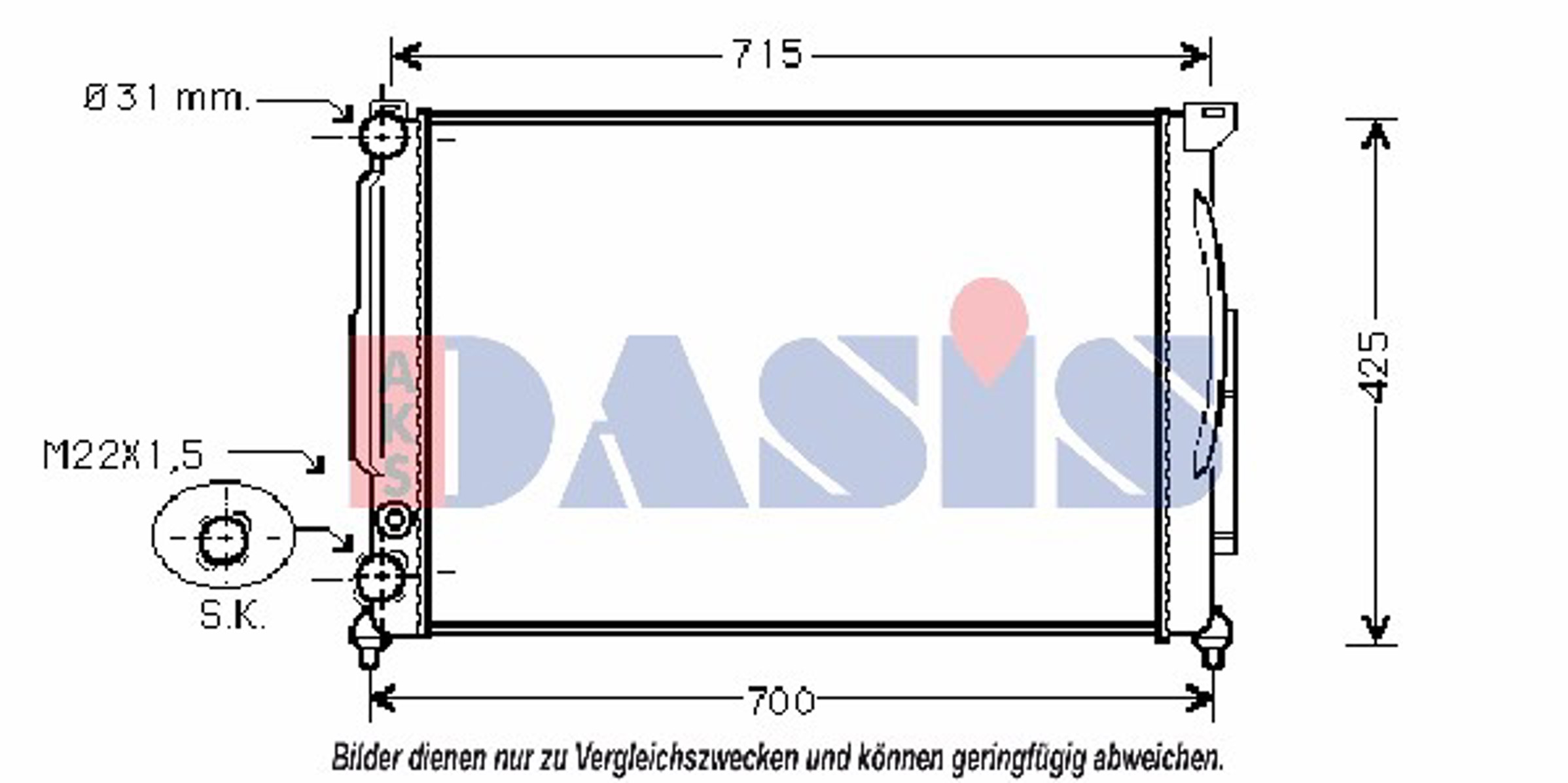 Радиатор системы охлаждения AKS DASIS 480023N