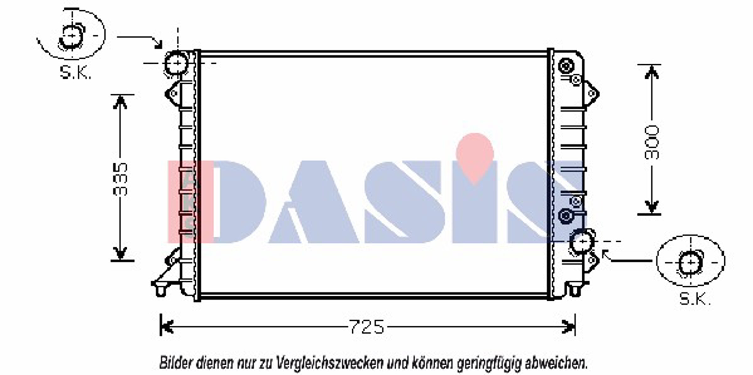 Радиатор системы охлаждения AKS DASIS 482006N