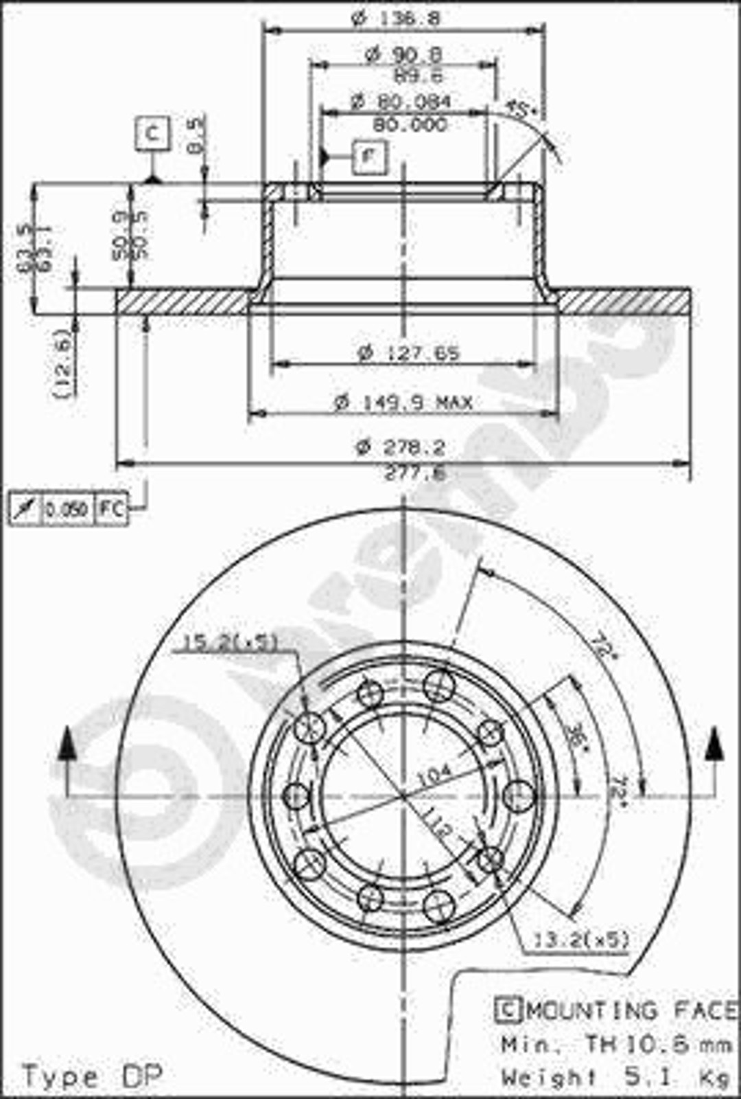 10014 AP AUTOMOTIV Диск тормозной