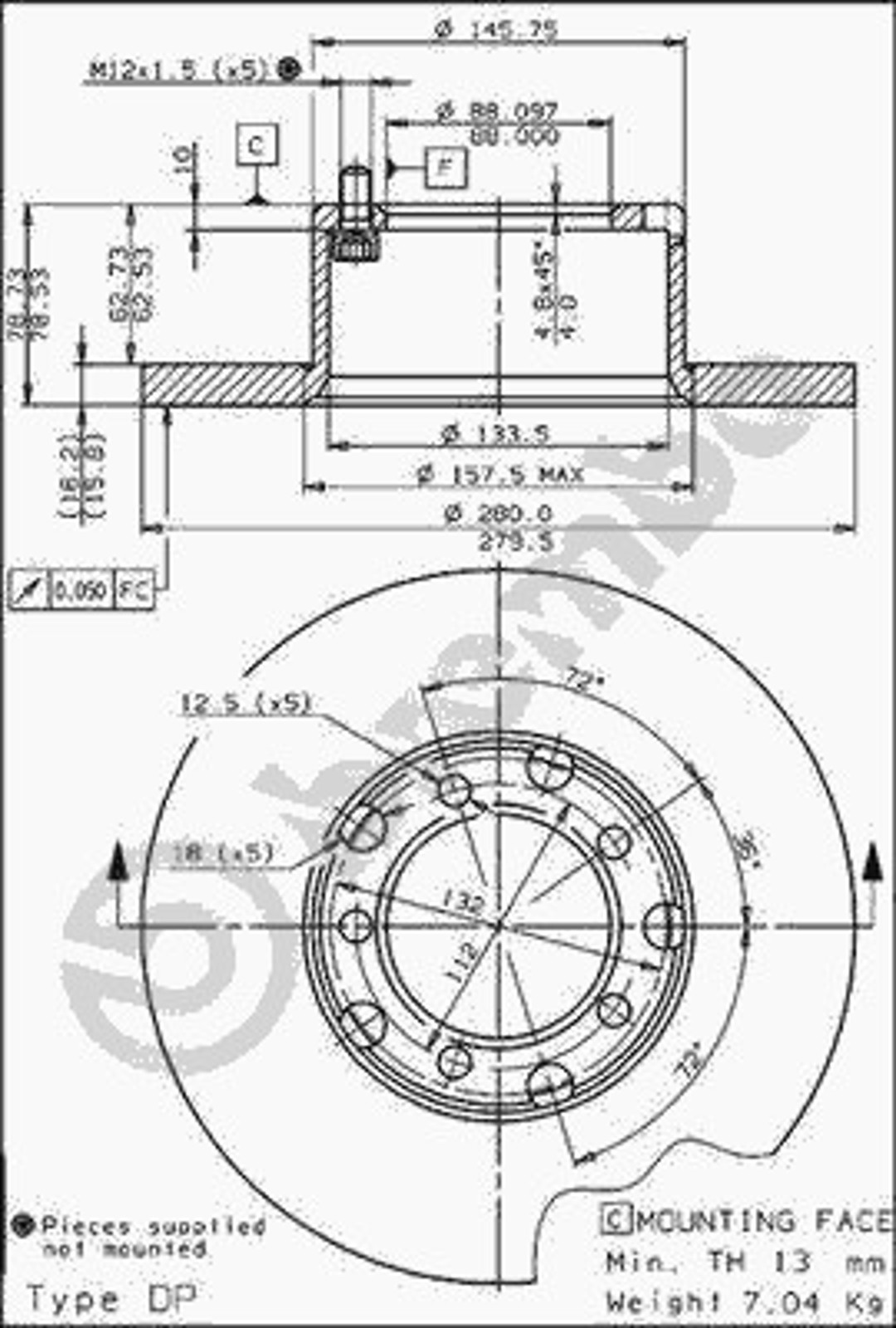 10060 AP AUTOMOTIV Диск тормозной