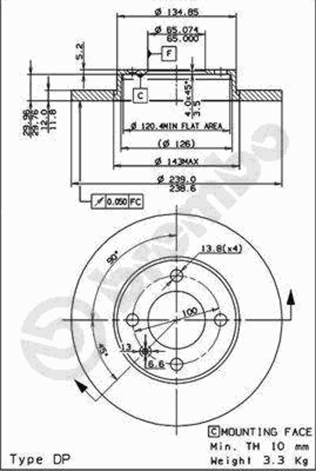 10073 AP AUTOMOTIV Диск тормозной