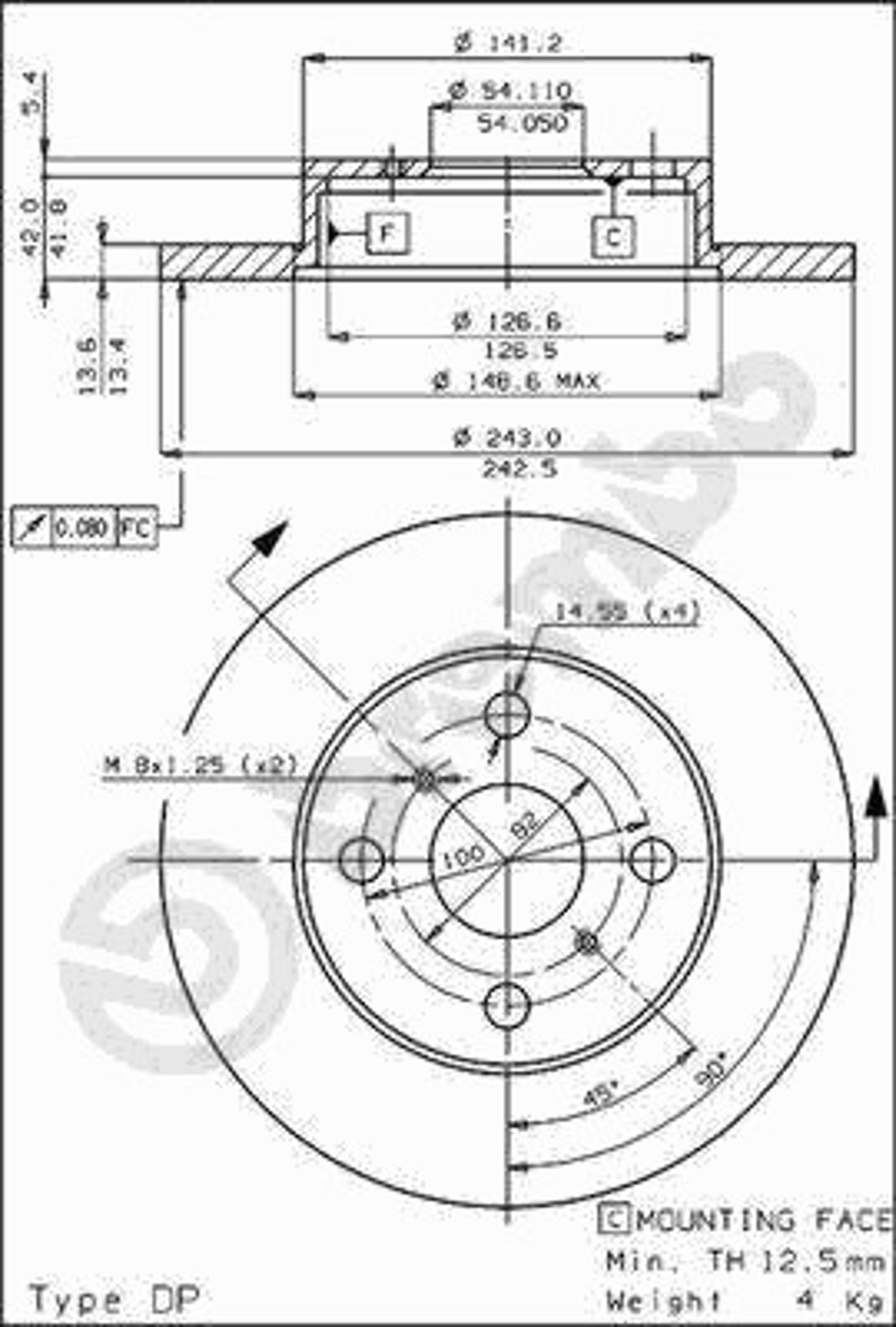 10326 AP AUTOMOTIV Диск тормозной