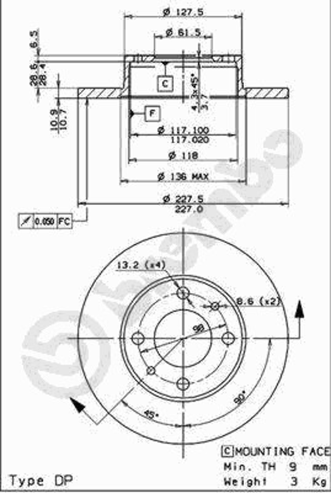 14087 AP AUTOMOTIV Диск тормозной