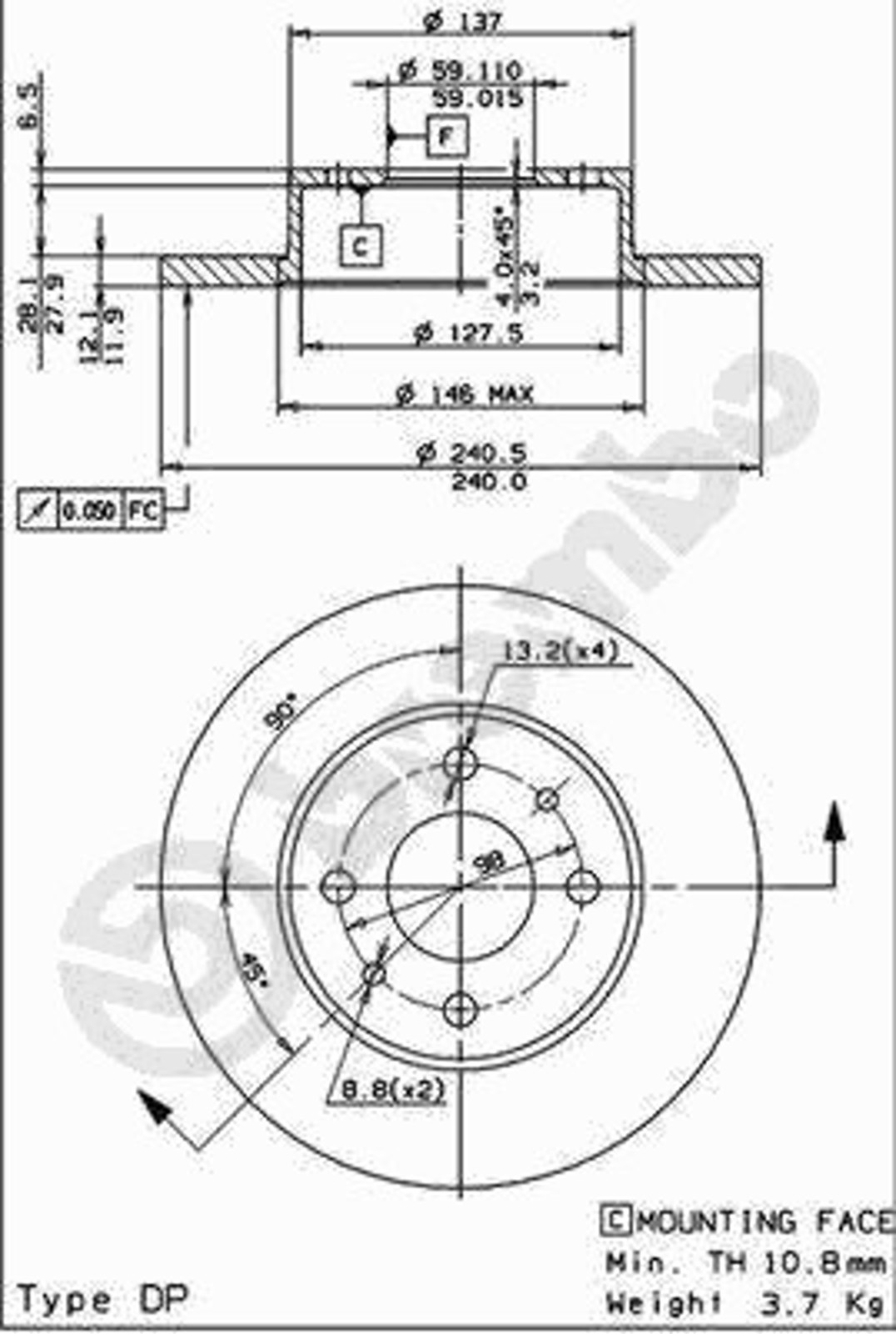 14120 E AP AUTOMOTIV Диск тормозной