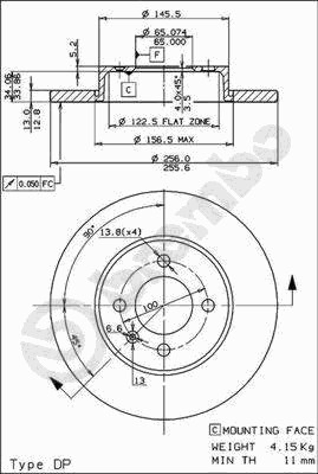 14222 E AP AUTOMOTIV Диск тормозной