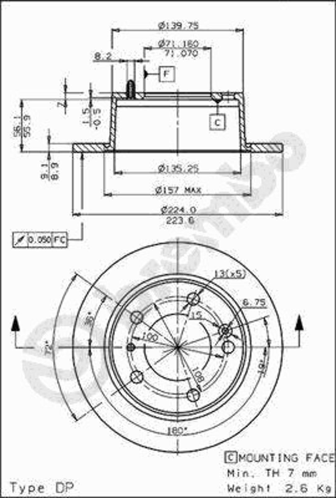 14289 AP AUTOMOTIV Диск тормозной