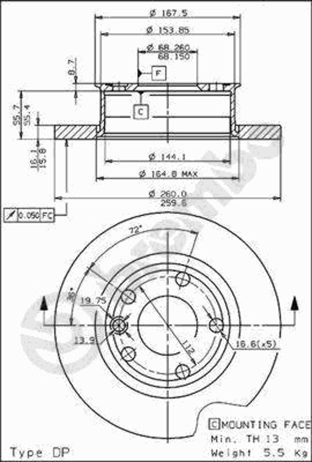 14353 AP AUTOMOTIV Диск тормозной