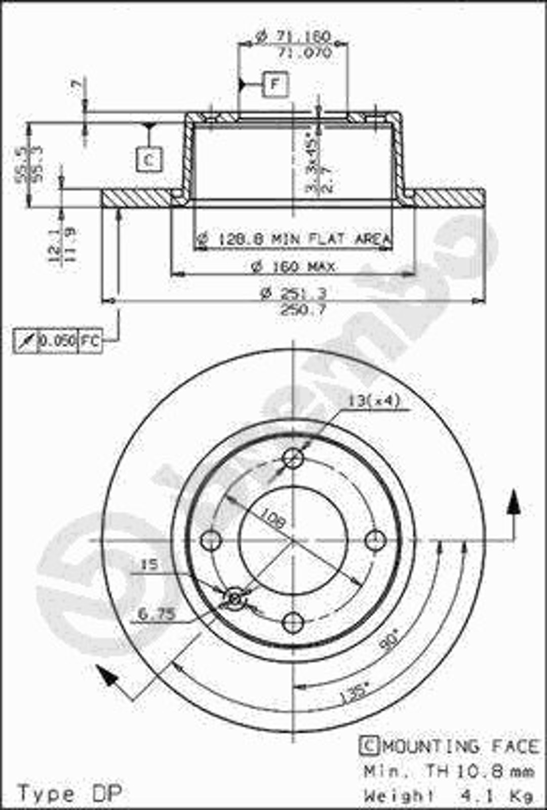 14635 AP AUTOMOTIV Диск тормозной