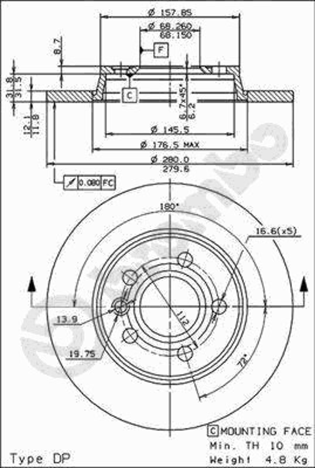 14715 E AP AUTOMOTIV Диск тормозной