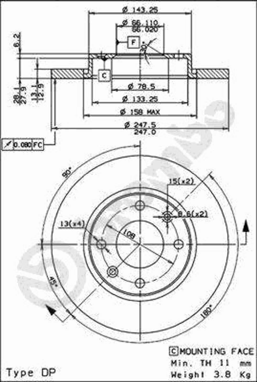 14721 E AP AUTOMOTIV Диск тормозной