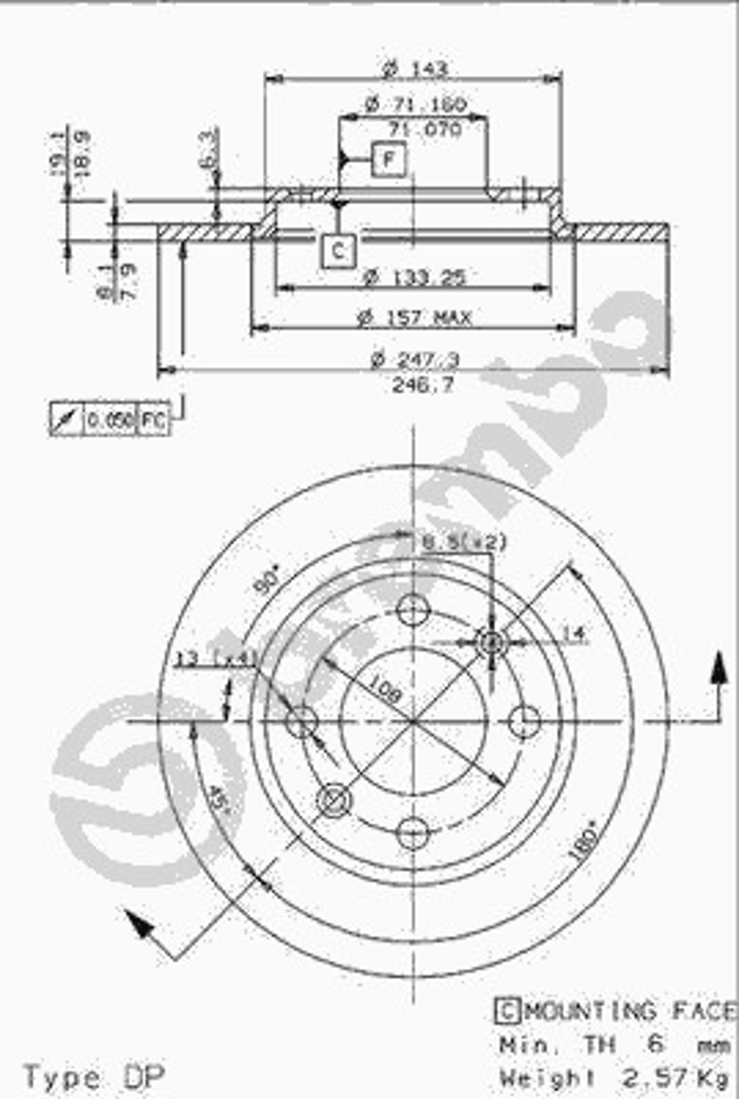 14829 AP AUTOMOTIV Диск тормозной