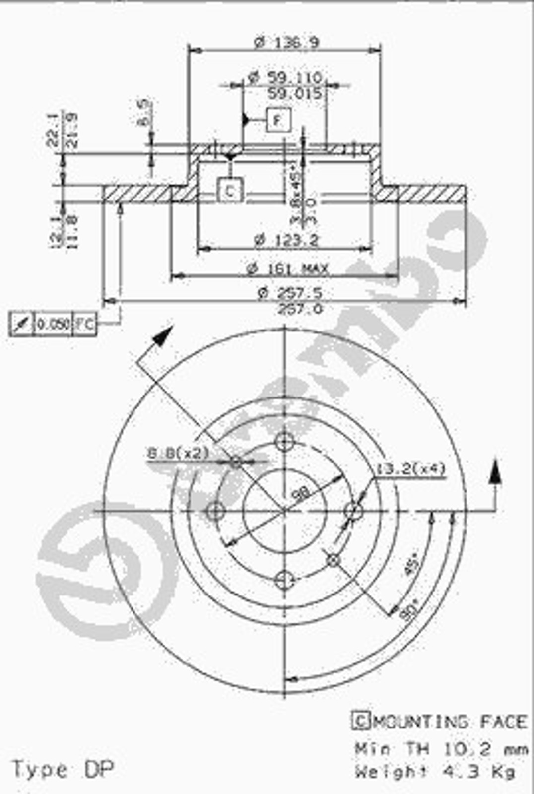 14834 E AP AUTOMOTIV Диск тормозной