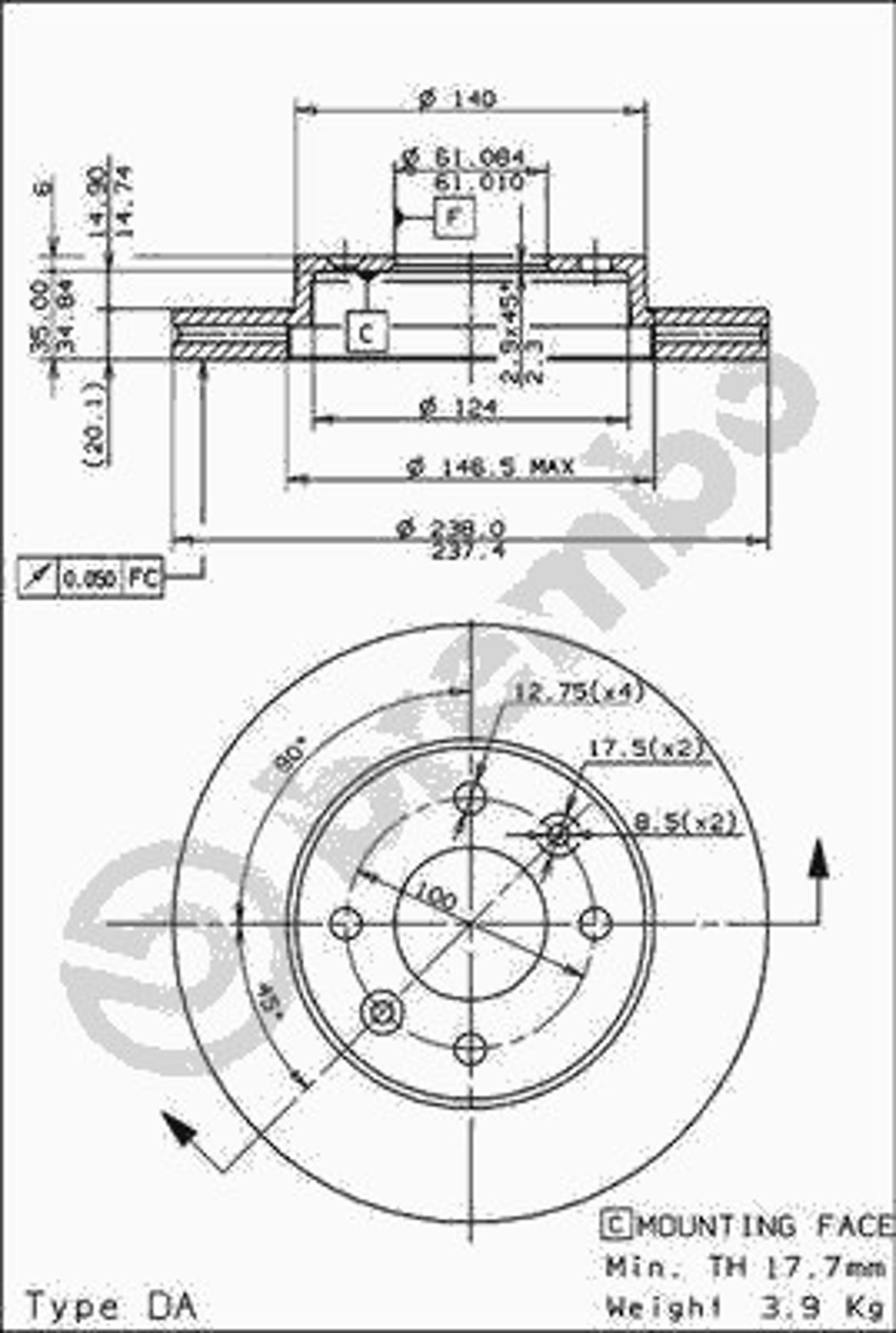 24156 E AP AUTOMOTIV Диск тормозной