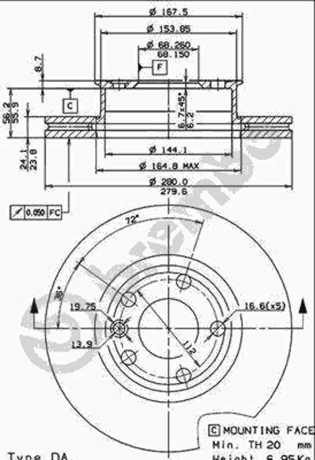 24357 AP AUTOMOTIV Диск тормозной