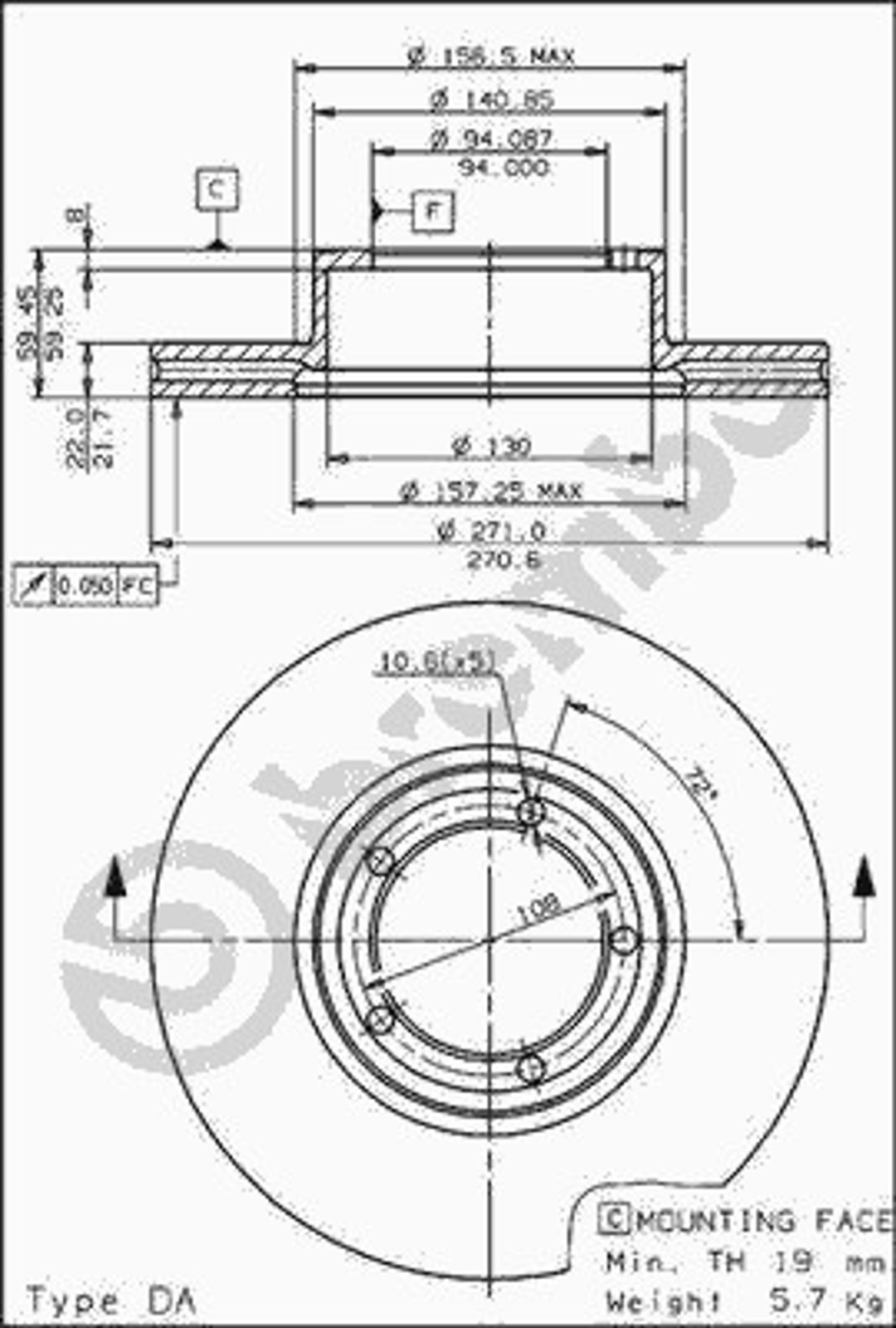 24457 AP AUTOMOTIV Диск тормозной