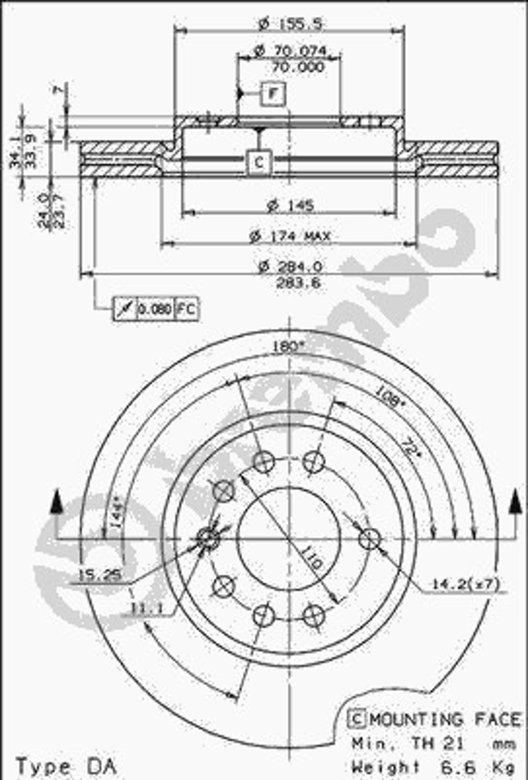 24497 AP AUTOMOTIV Диск тормозной