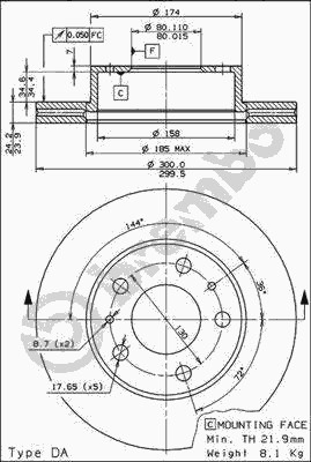 24534 E AP AUTOMOTIV Диск тормозной