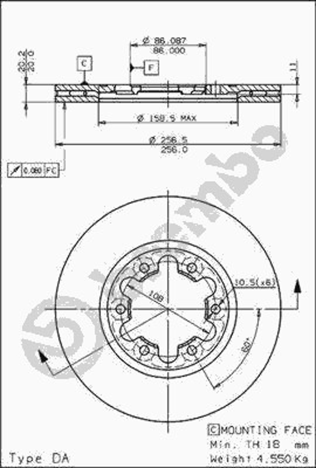 24552 AP AUTOMOTIV Диск тормозной