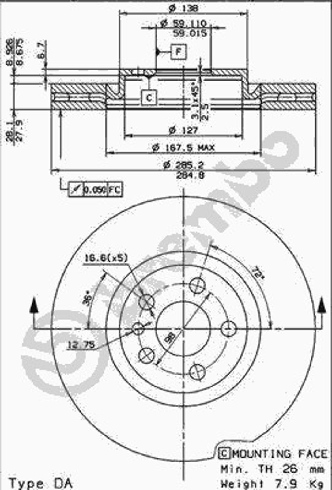 24800 AP AUTOMOTIV Диск тормозной