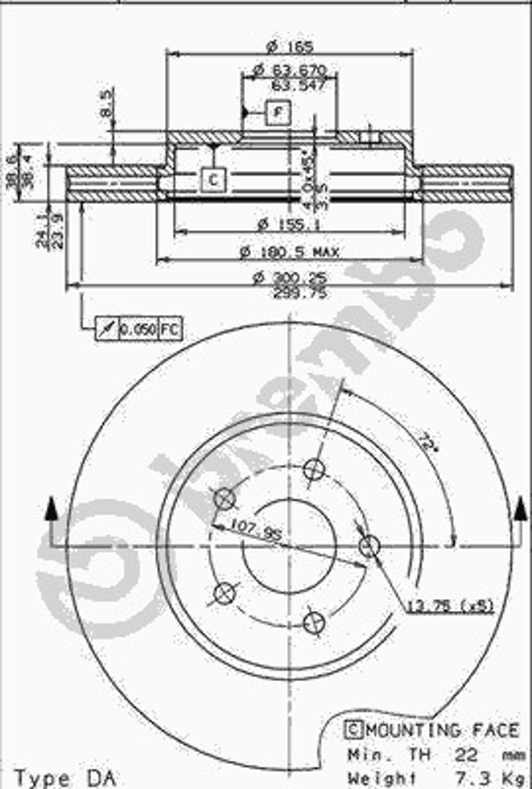 24810 AP AUTOMOTIV Диск тормозной