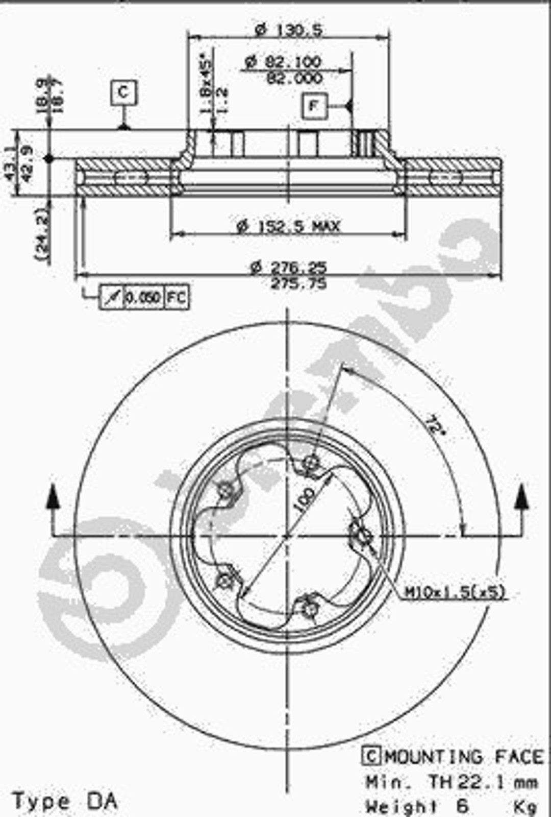 24829 AP AUTOMOTIV Диск тормозной