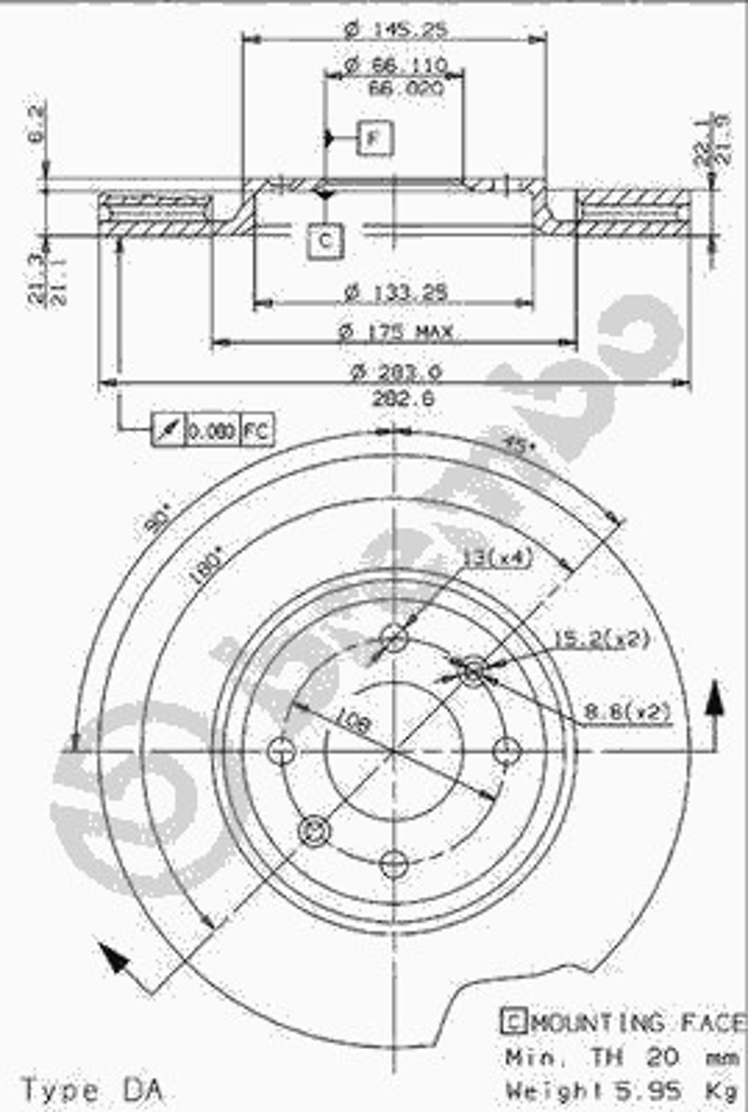 24862 AP AUTOMOTIV Диск тормозной