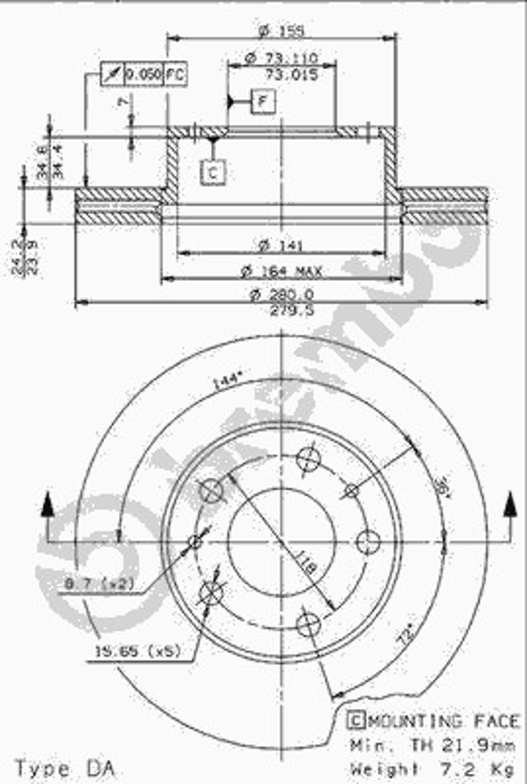 24863 E AP AUTOMOTIV Диск тормозной