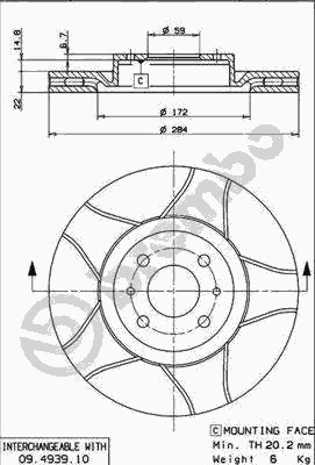 X 24242 AP AUTOMOTIV Диск тормозной