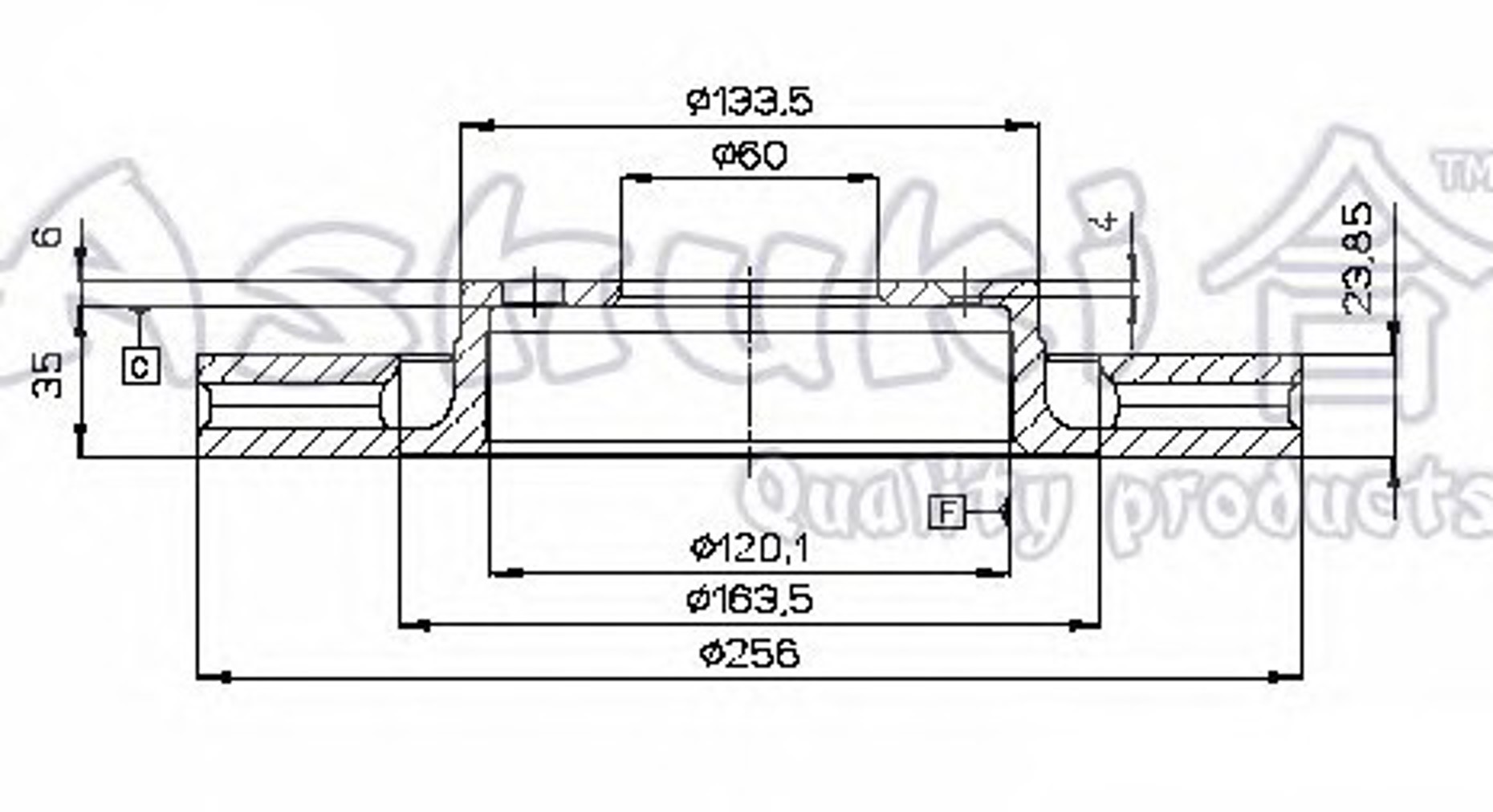 0990-7090 ASHUKI Диск тормозной