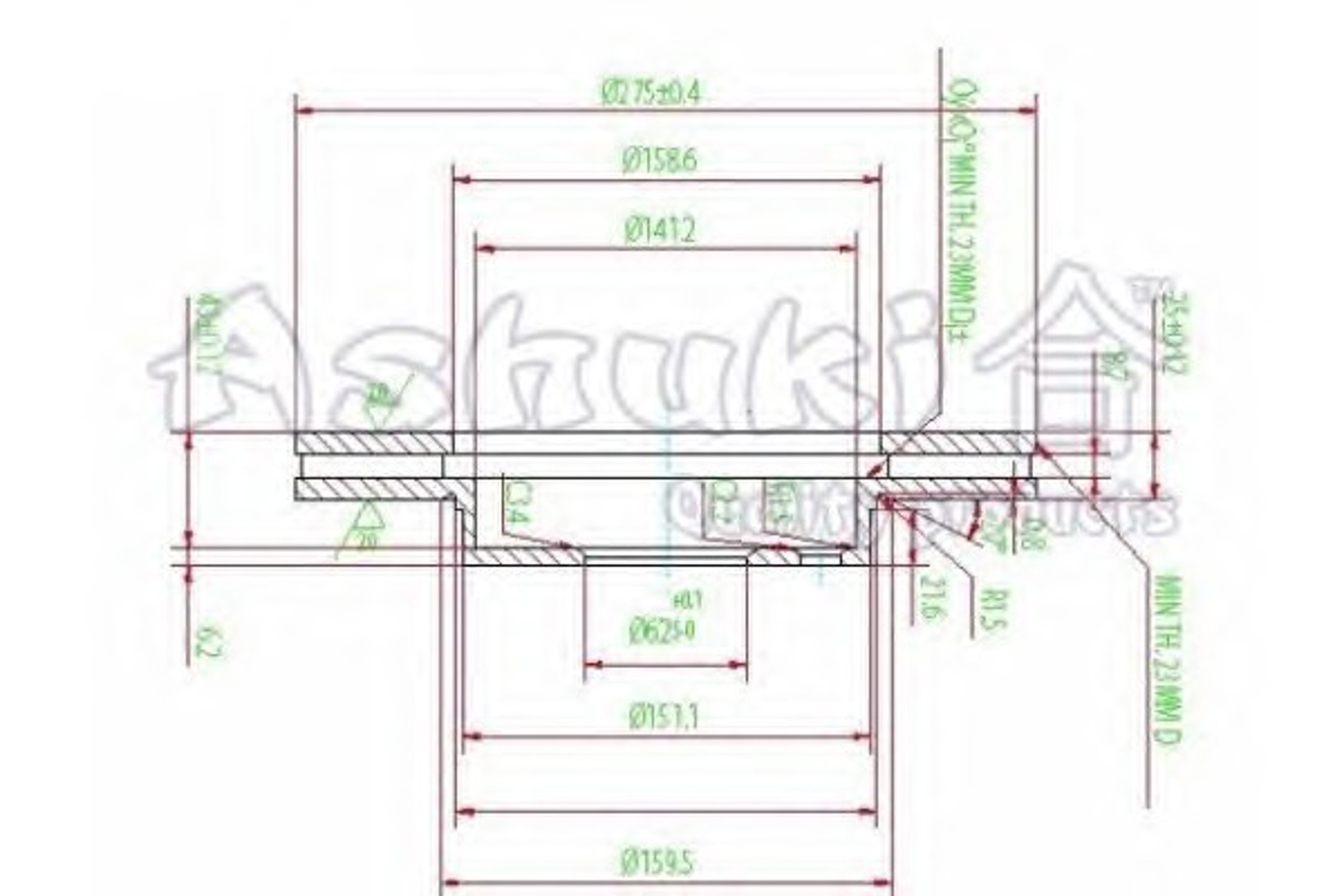 0990-9212 ASHUKI Диск тормозной