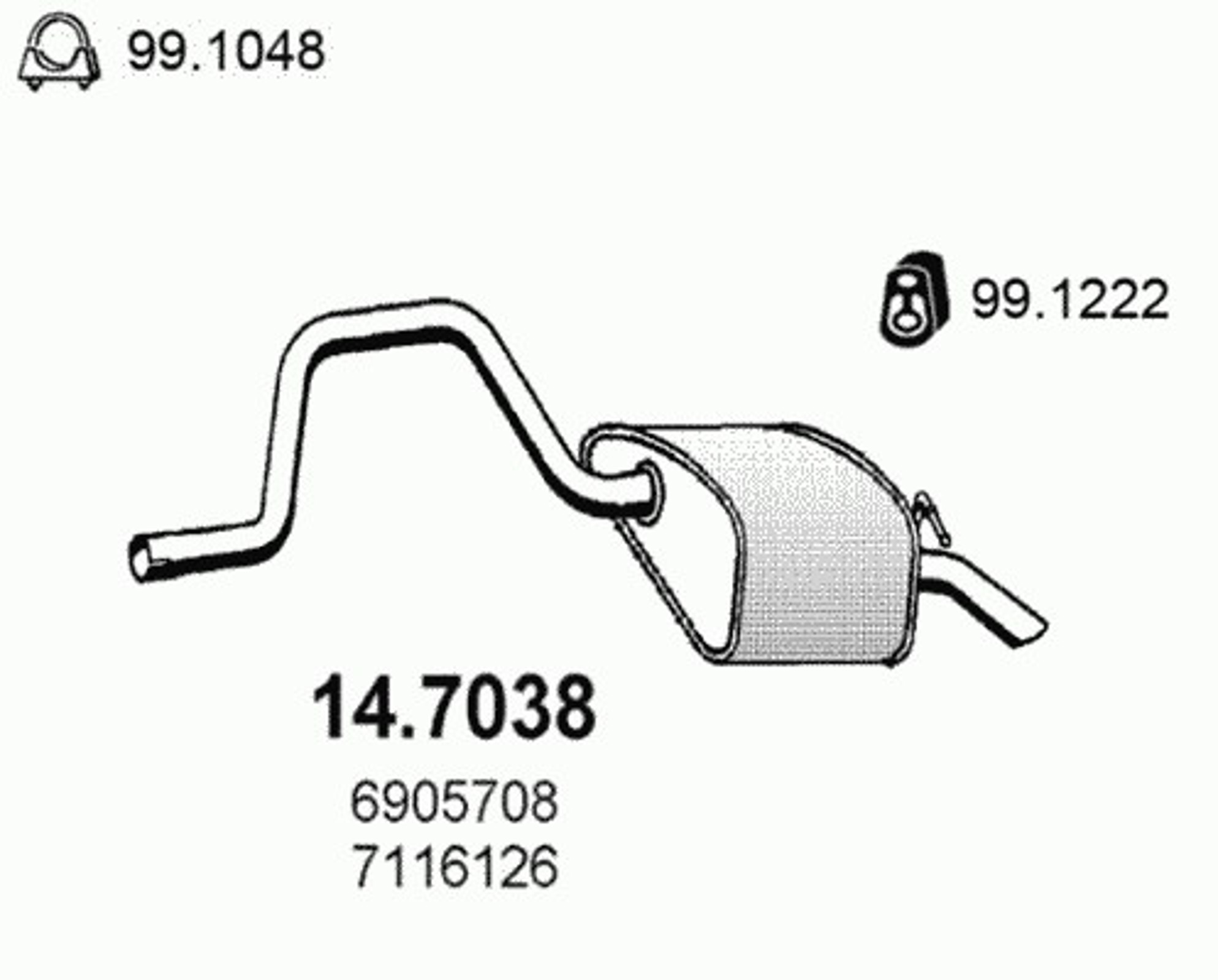 Глушитель ASSO 14.7038