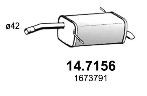 Глушитель выхлопных газов конечный ASSO 147156