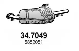Глушитель основной 34.7049 asso ASSO 34.7049