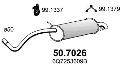 507026 глушитель (задняя часть) ASSO 507026