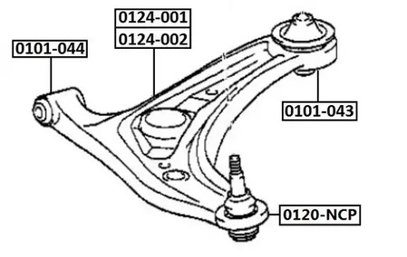 Рычаг подвески ASVA 0101-043