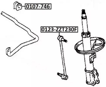 0123-ZZT230F ASVA ТЯГА СТАБИЛИЗАТОРА ПЕРЕДНЯЯ