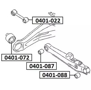 0401-088 ASVA Сайлентблок задней тяги